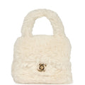 New Chanel Micro Kelly Child White Rabbit Fur Gold Hardware