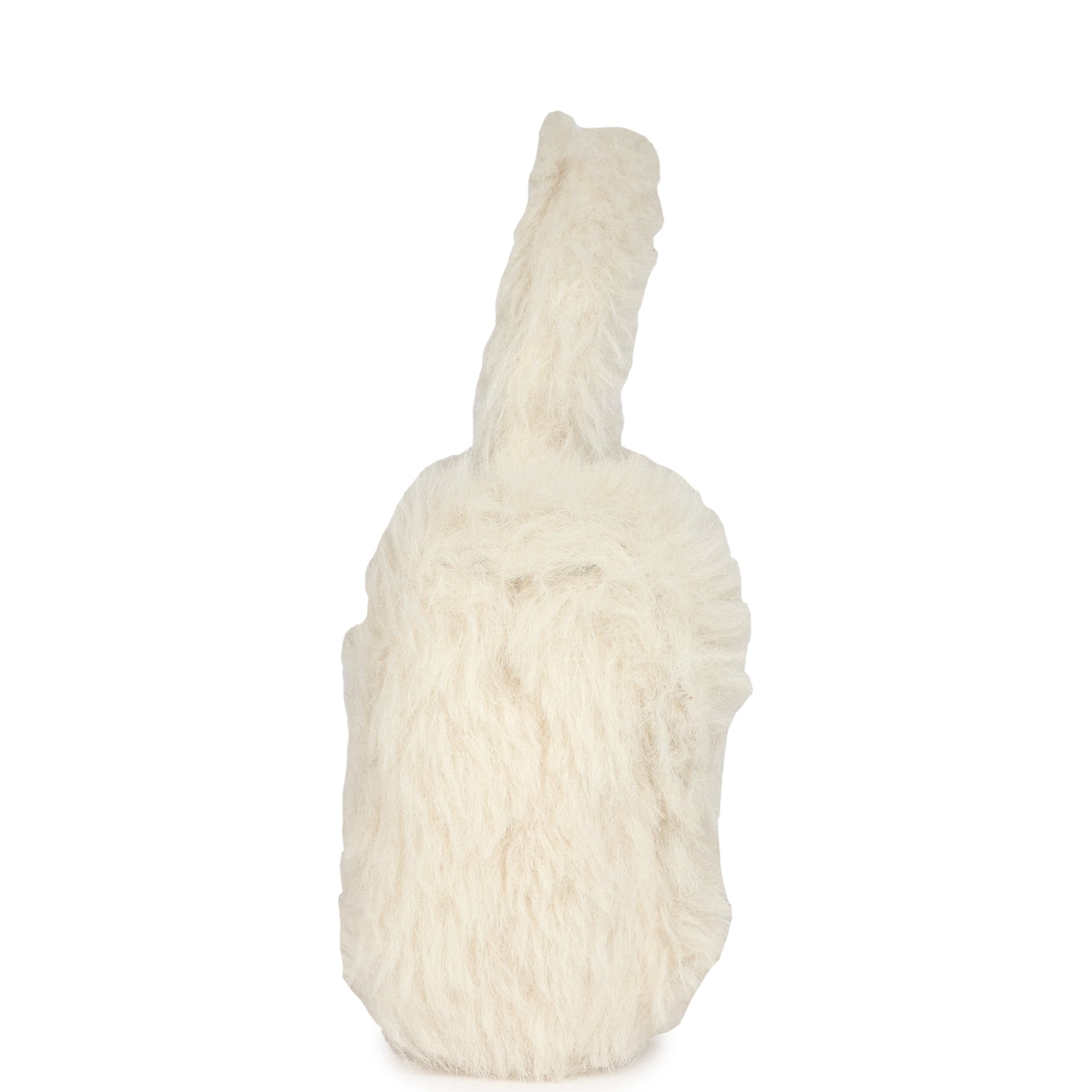 New Chanel Micro Kelly Child White Rabbit Fur Gold Hardware