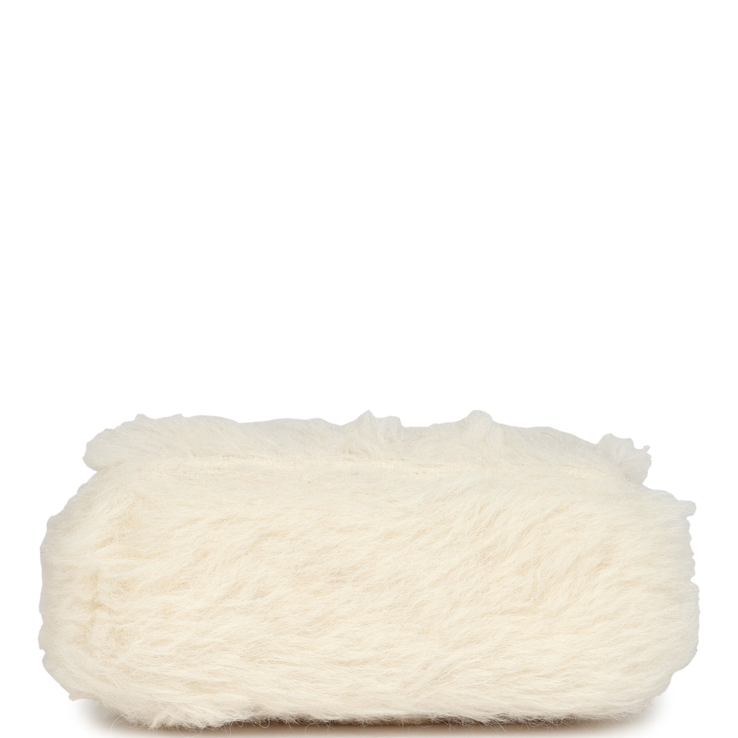 New Chanel Micro Kelly Child White Rabbit Fur Gold Hardware