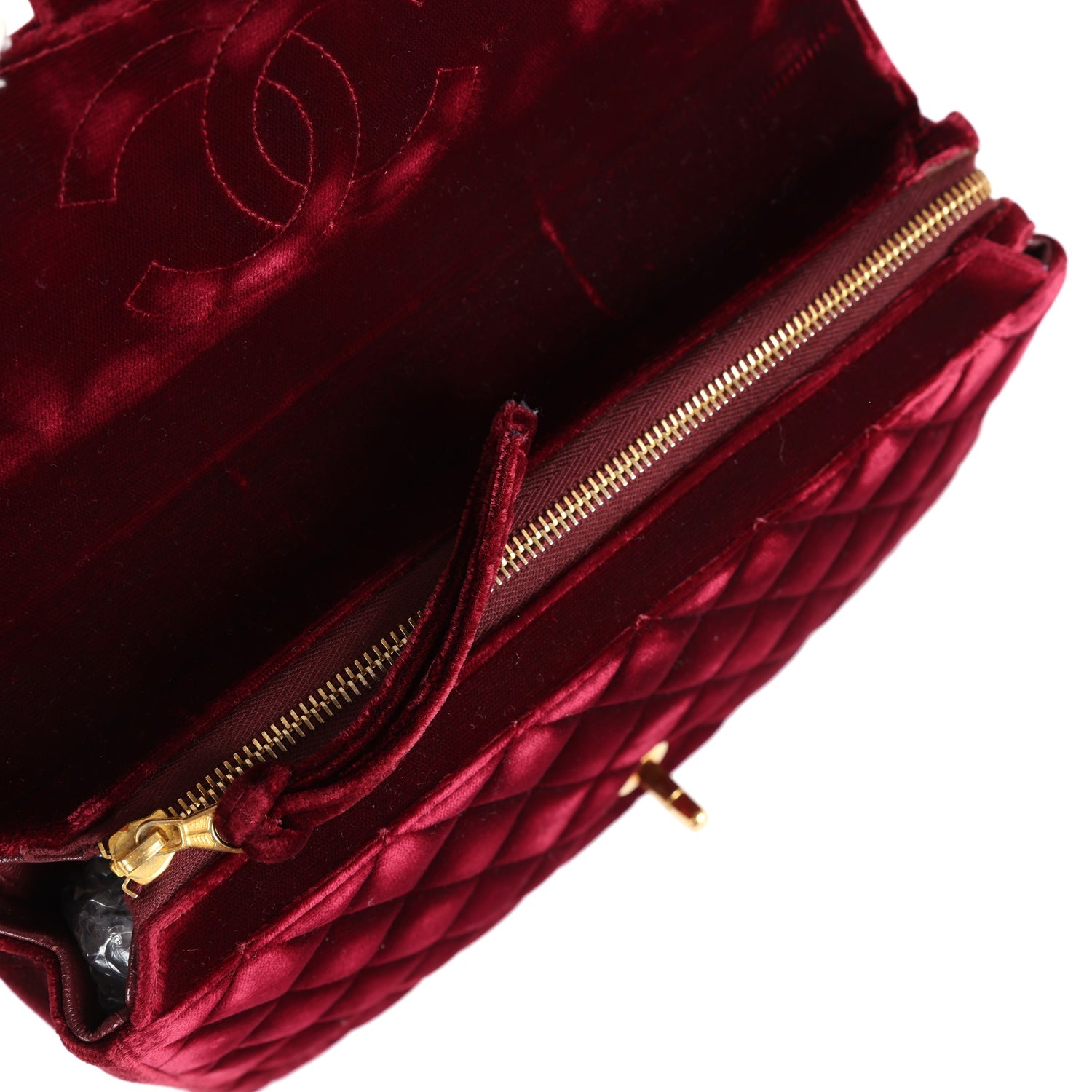 New Chanel Medium Classic Flap Backpack Burgundy Velvet Gold Hardware