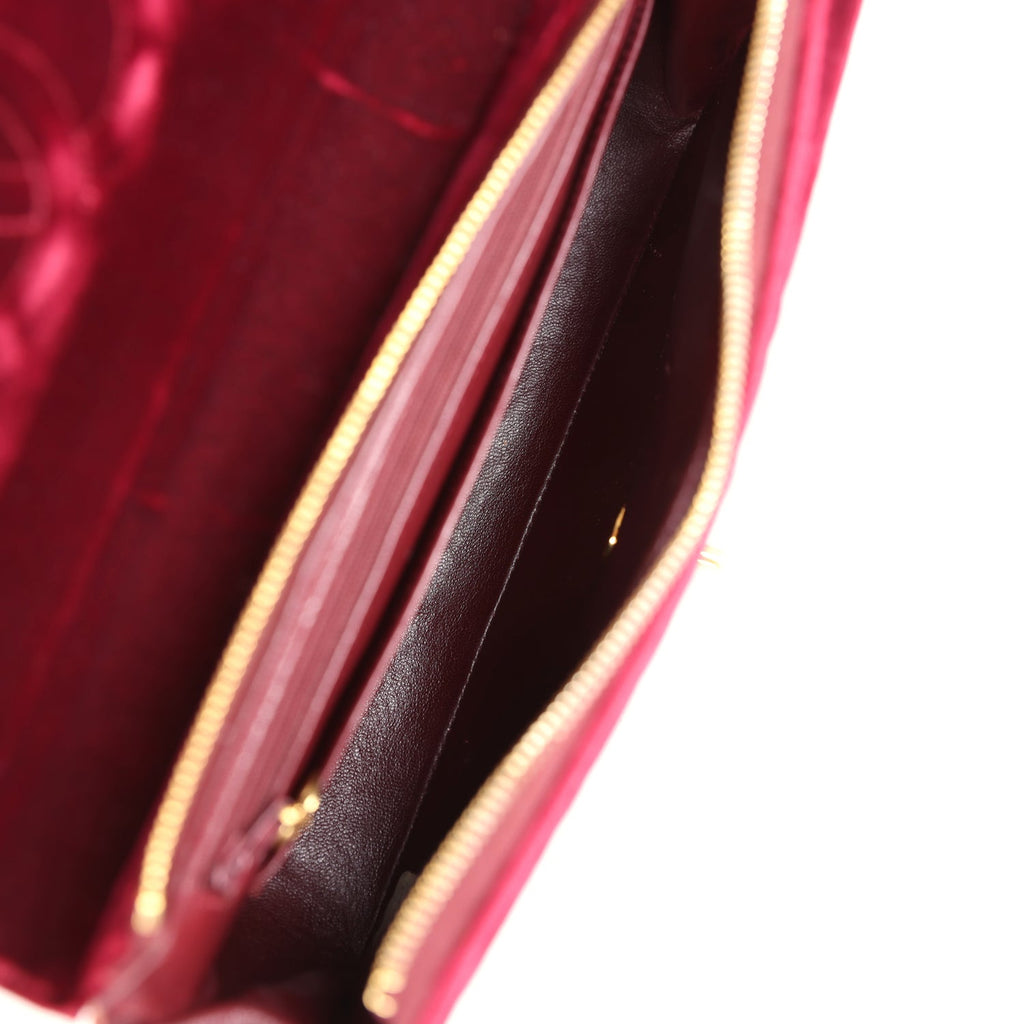 New Chanel Medium Classic Flap Backpack Burgundy Velvet Gold Hardware