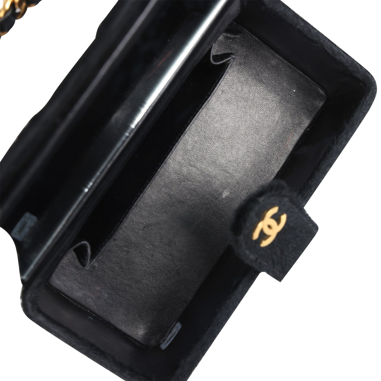 New Chanel Rectangular Vanity Box Black Pony Hair Antique Gold Hardware