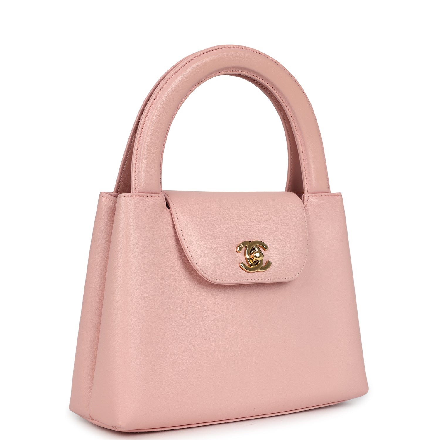 Vintage Chanel Small Kelly Pink Lambskin Gold Hardware