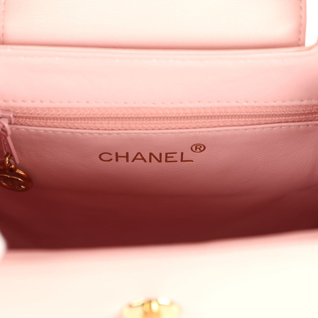 Vintage Chanel Small Kelly Pink Lambskin Gold Hardware