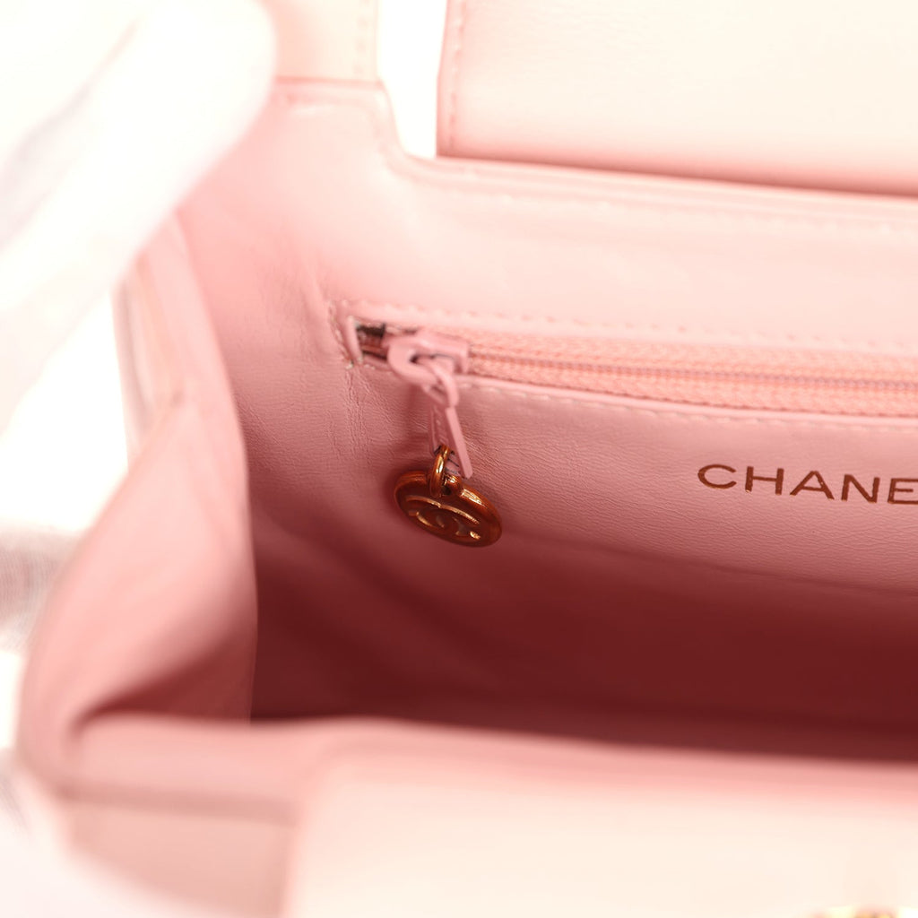 Vintage Chanel Small Kelly Pink Lambskin Gold Hardware