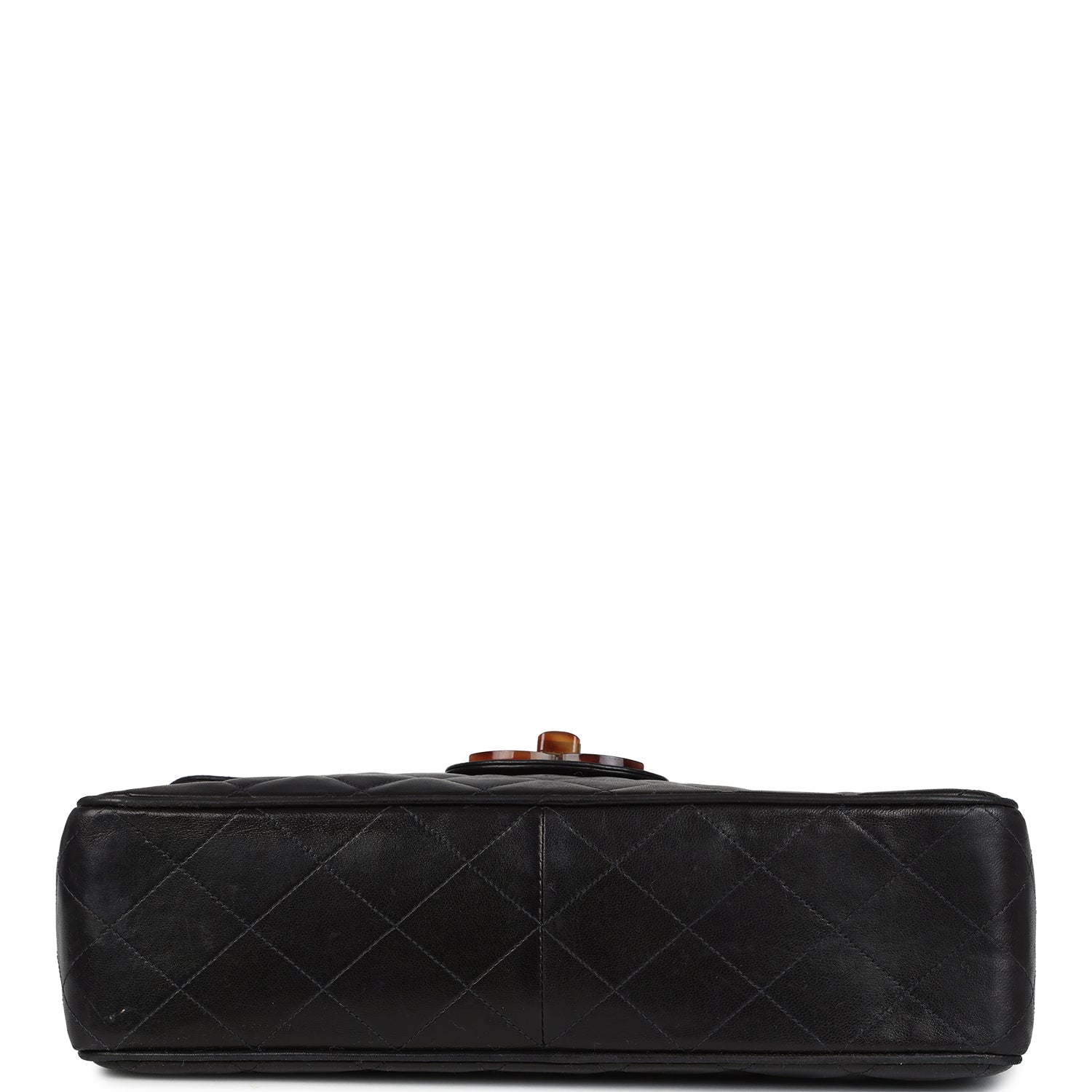 New Chanel Jumbo Classic Single Flap Bag Black Lambskin Tortoiseshell Bakelite Hardware