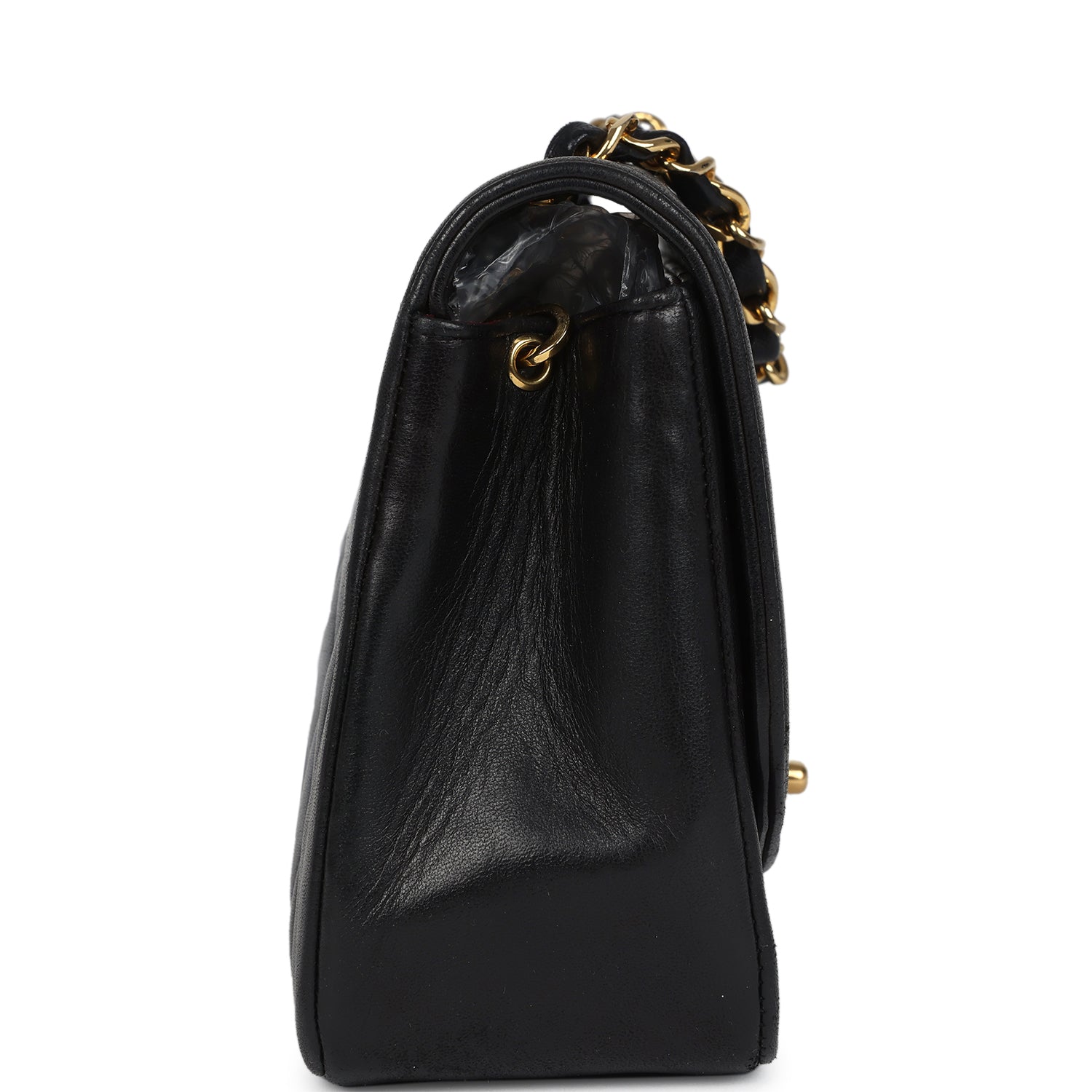 New Chanel Small Diana Flap Bag Black Lambskin Gold Hardware