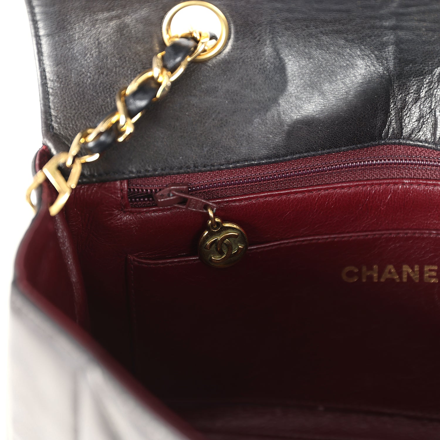 New Chanel Small Diana Flap Bag Black Lambskin Gold Hardware
