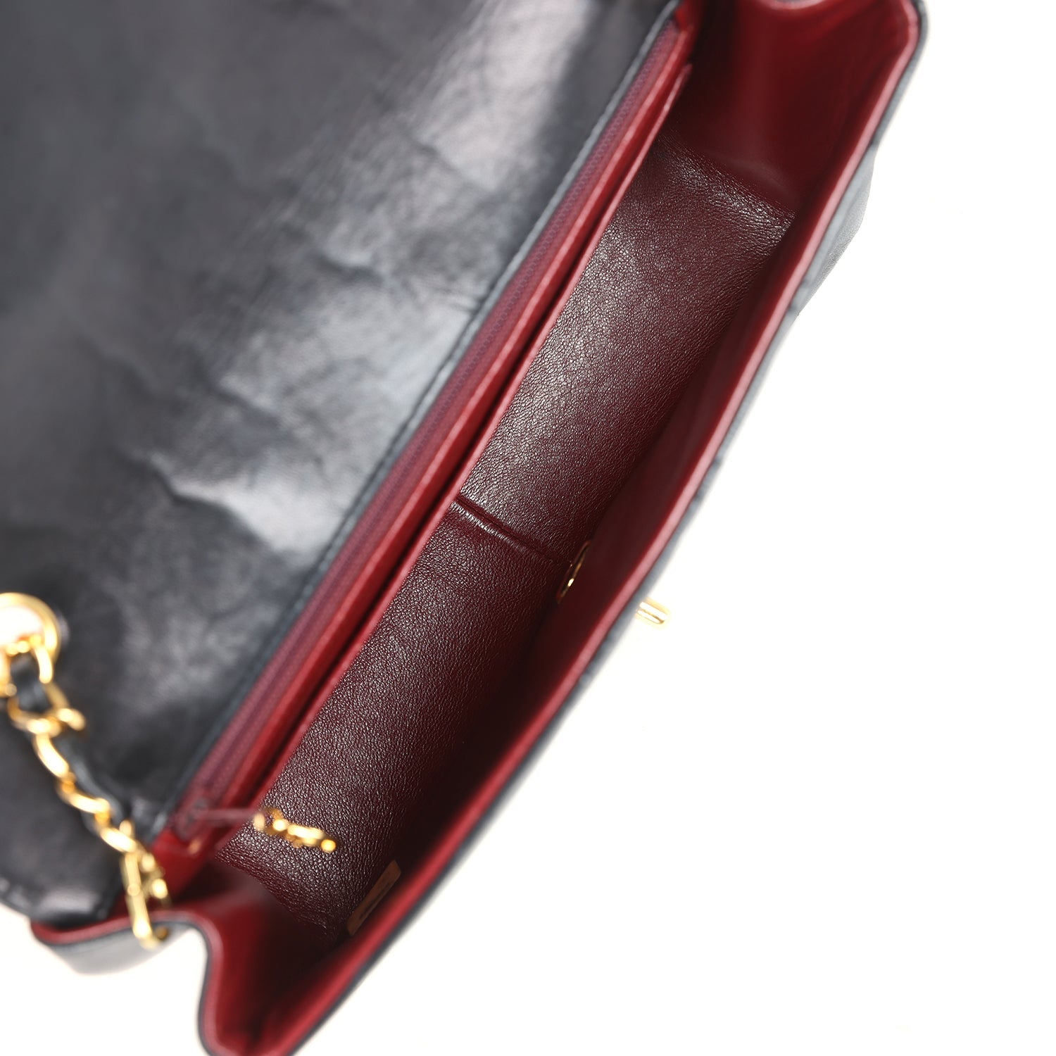 Vintage Chanel Medium Diana Flap Bag Black Lambskin Gold Hardware