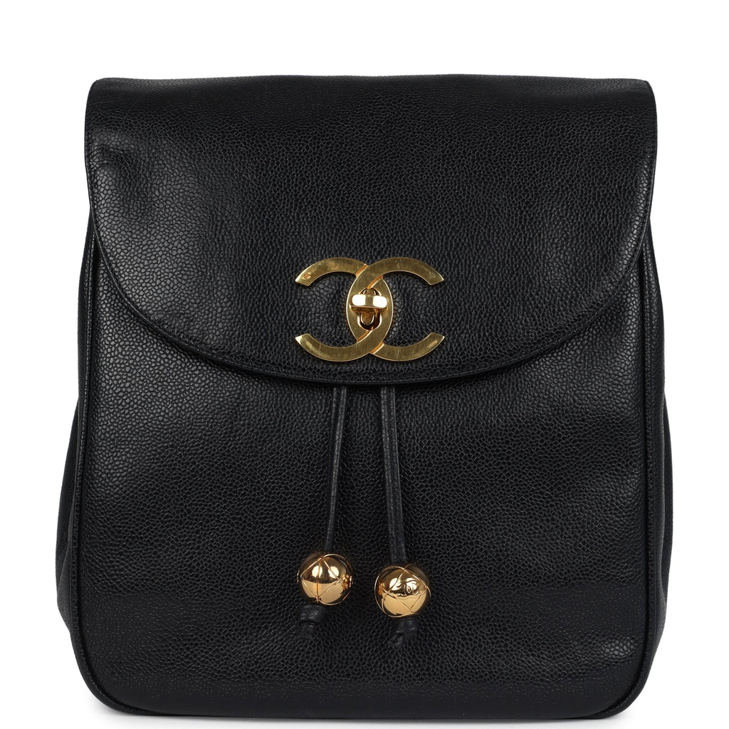 New Chanel Medium CC Backpack Black Caviar Gold Hardware