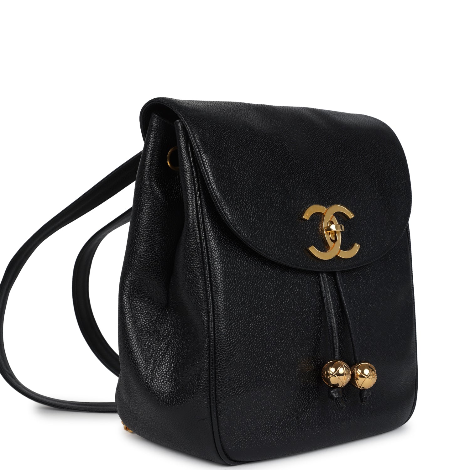 New Chanel Medium CC Backpack Black Caviar Gold Hardware