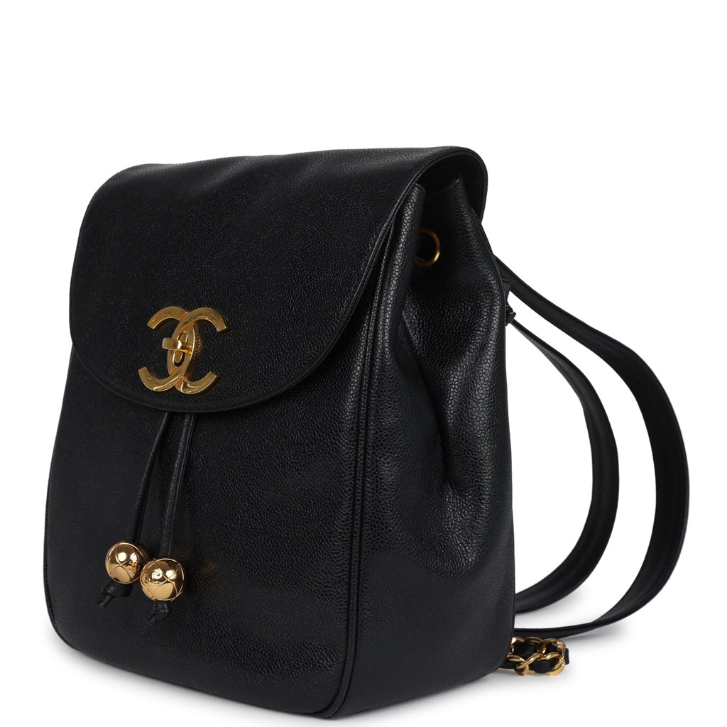 New Chanel Medium CC Backpack Black Caviar Gold Hardware
