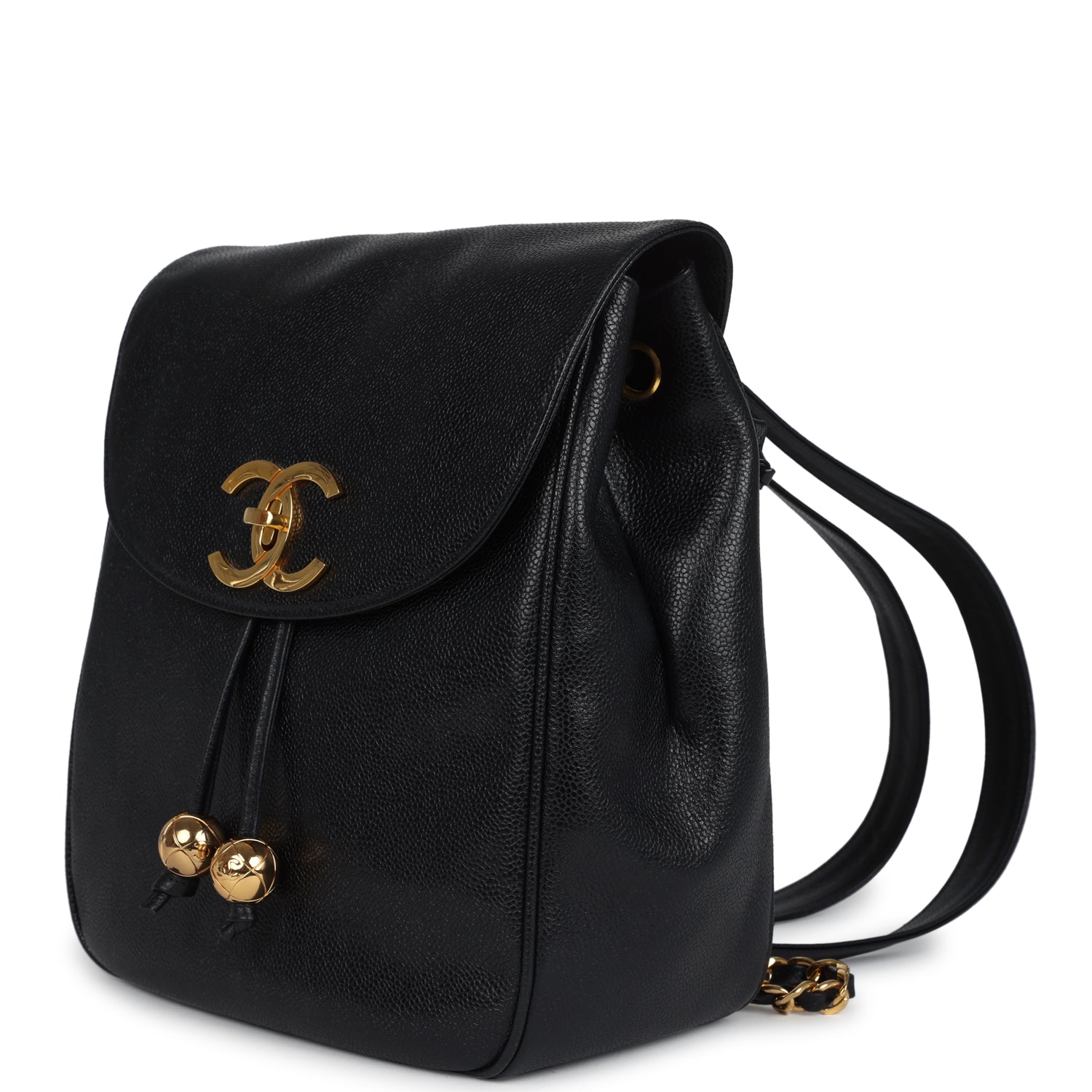 New Chanel Medium CC Backpack Black Caviar Gold Hardware