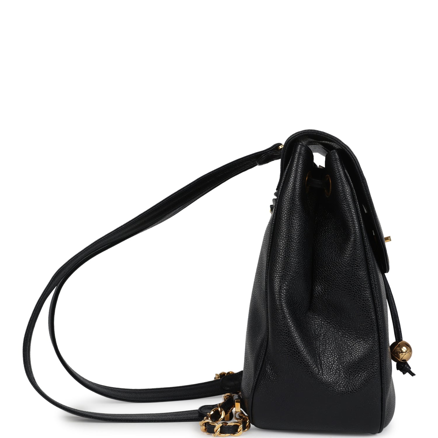 New Chanel Medium CC Backpack Black Caviar Gold Hardware