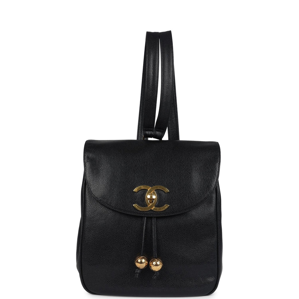 New Chanel Medium CC Backpack Black Caviar Gold Hardware