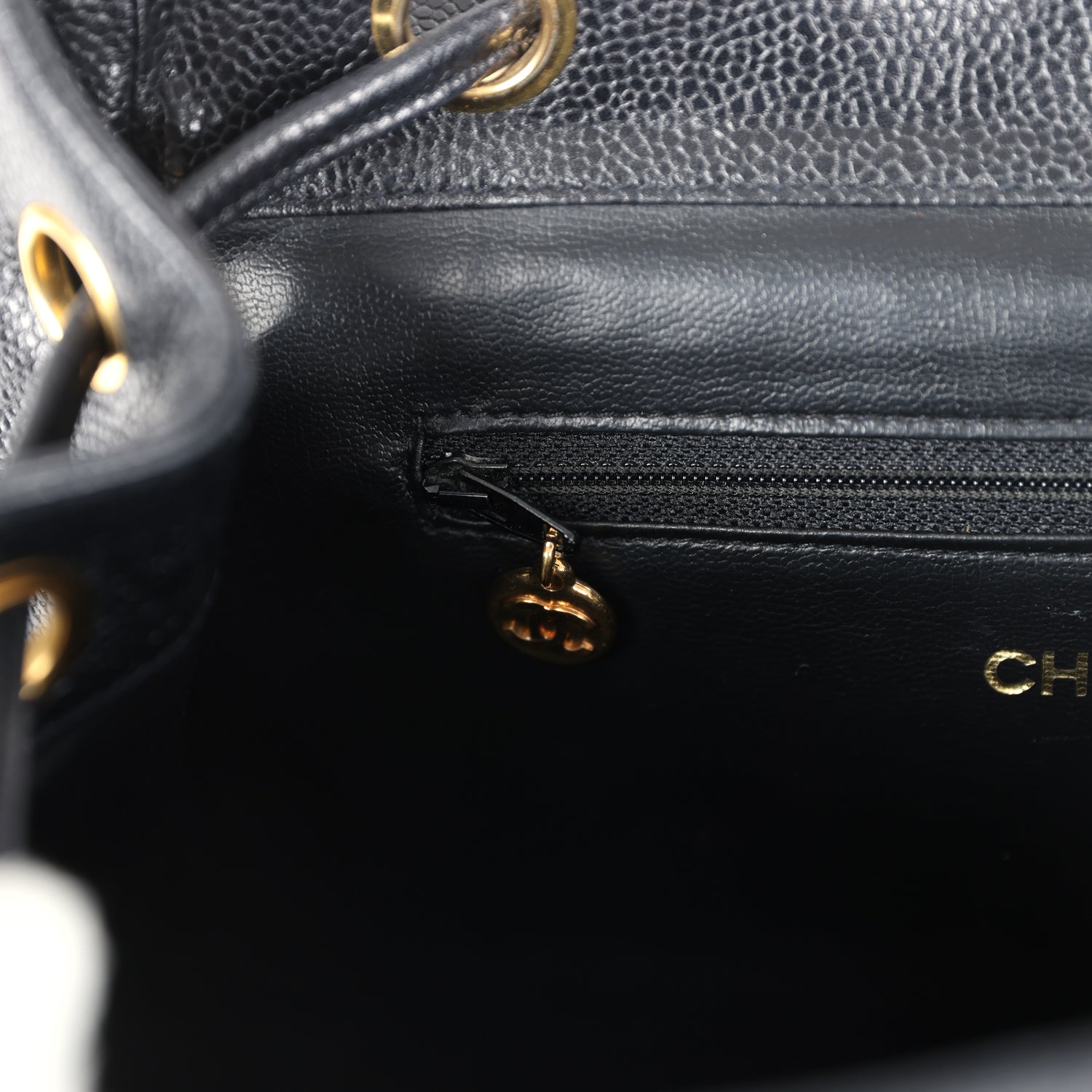 New Chanel Medium CC Backpack Black Caviar Gold Hardware