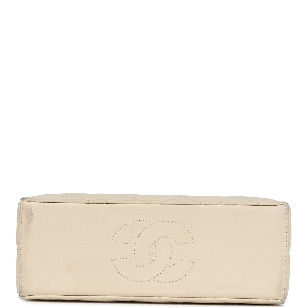 New Chanel Box Clutch Bag Beige Lambskin Gold Hardware