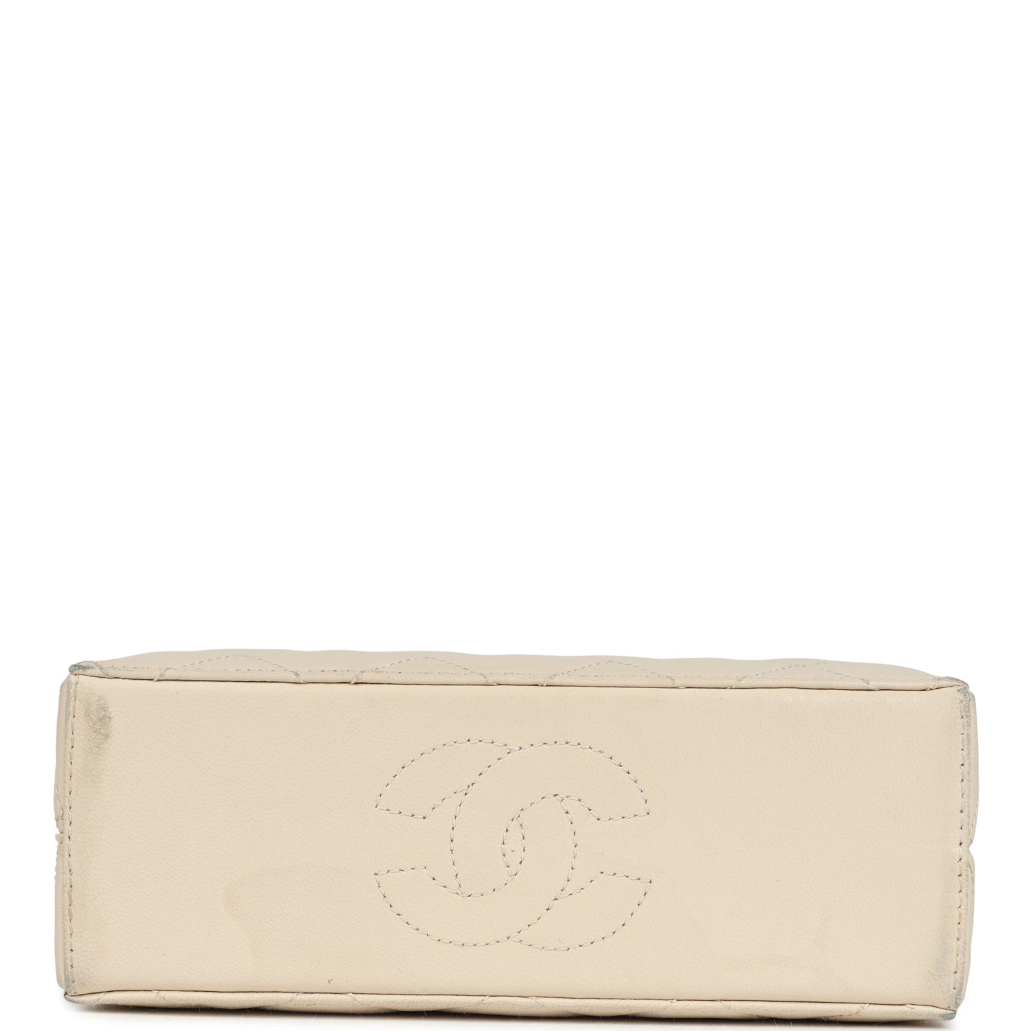 New Chanel Box Clutch Bag Beige Lambskin Gold Hardware