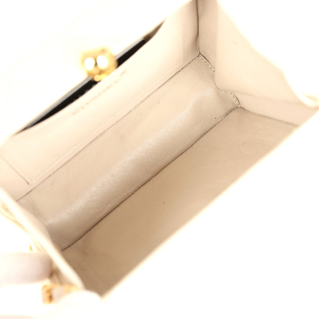 New Chanel Box Clutch Bag Beige Lambskin Gold Hardware