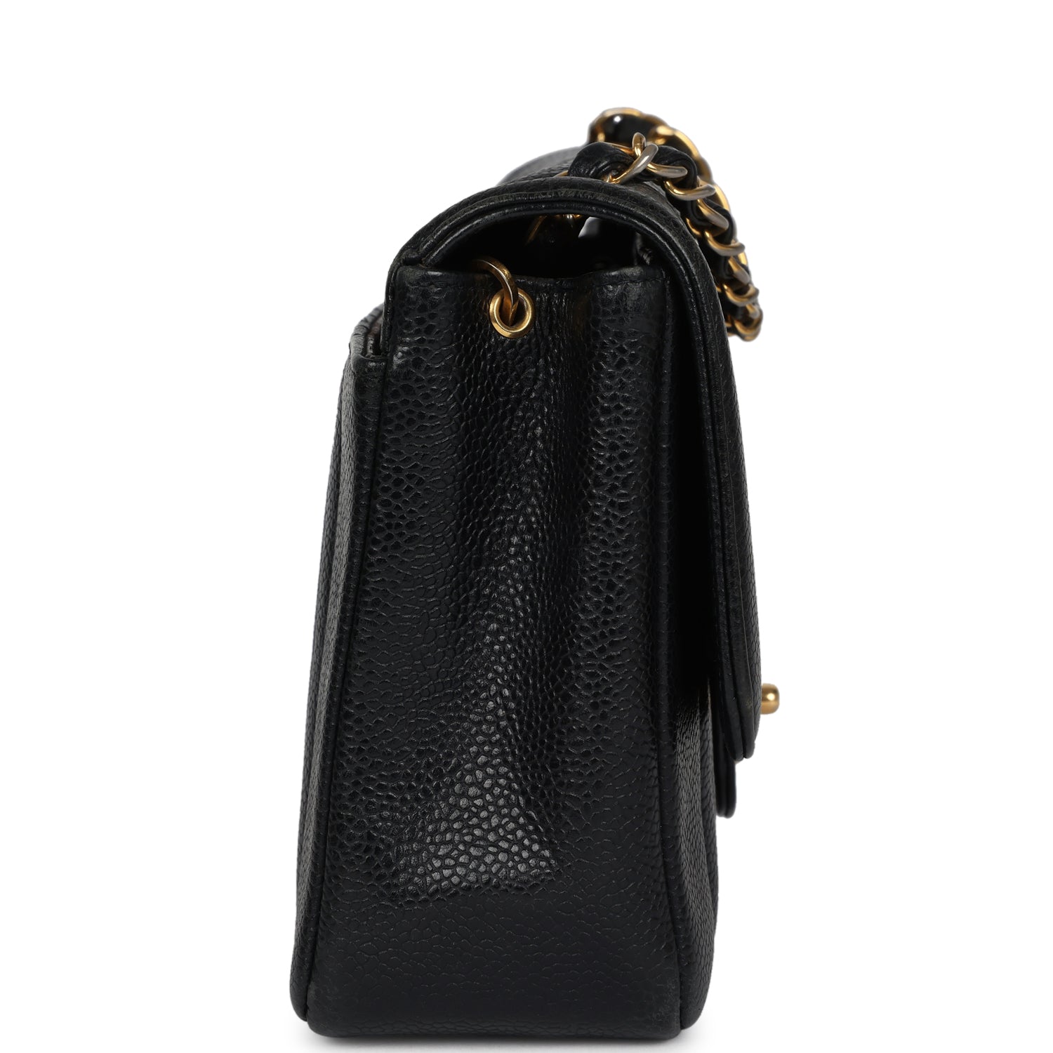 New Chanel Medium Vertical Flap Bag Black Caviar Gold Hardware