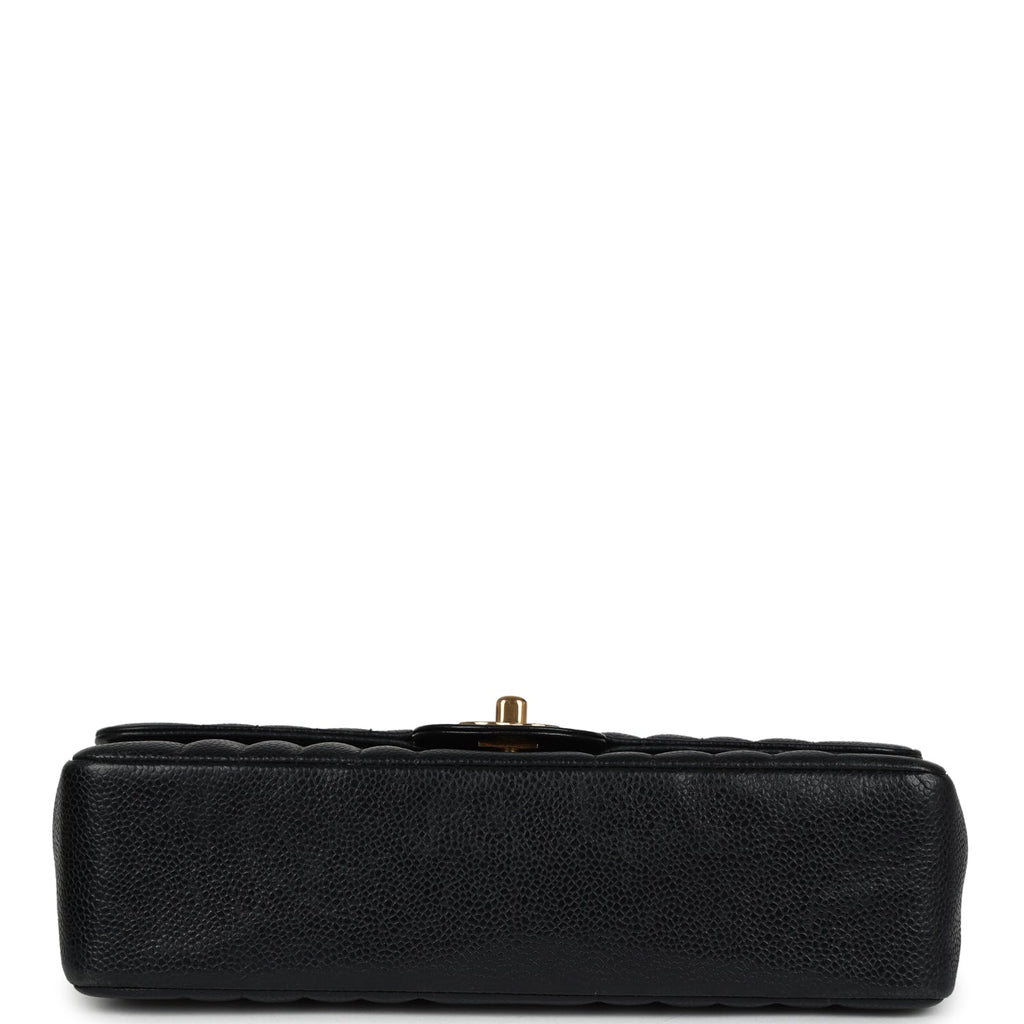 New Chanel Medium Vertical Flap Bag Black Caviar Gold Hardware