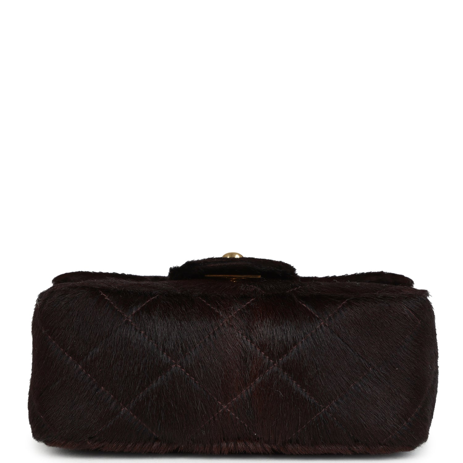 New Chanel Micro Kelly Child Dark Brown Pony Hair Gold Hardware