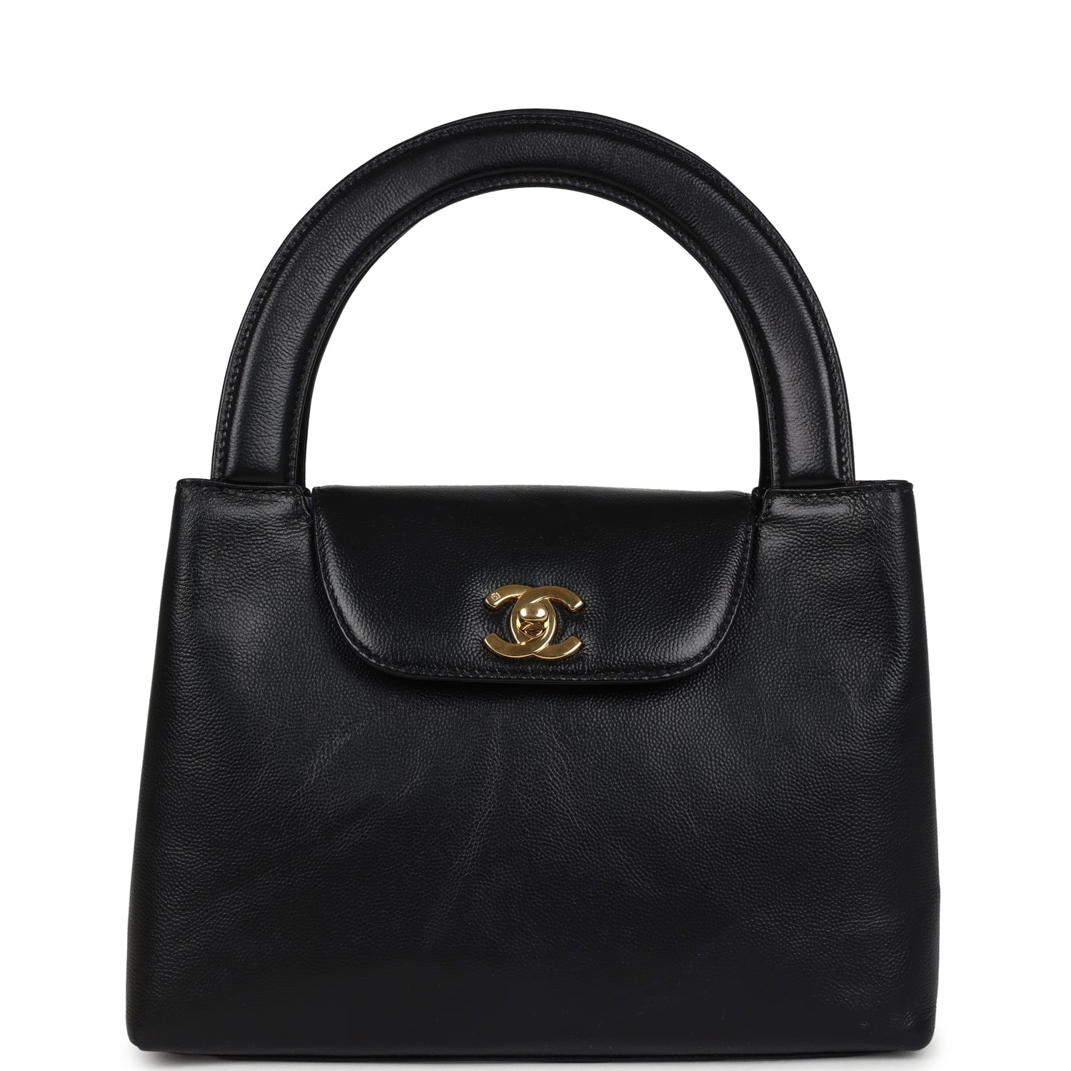 New Chanel Large Kelly Black Caviar Gold Hardware
