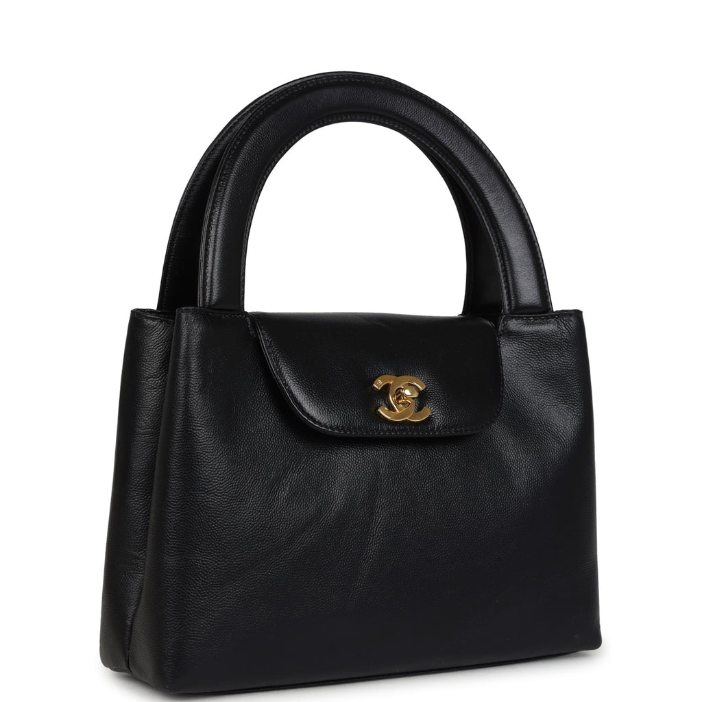 New Chanel Large Kelly Black Caviar Gold Hardware