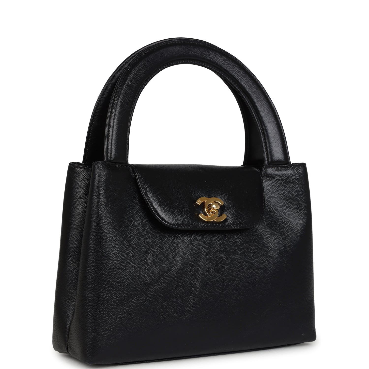 New Chanel Large Kelly Black Caviar Gold Hardware