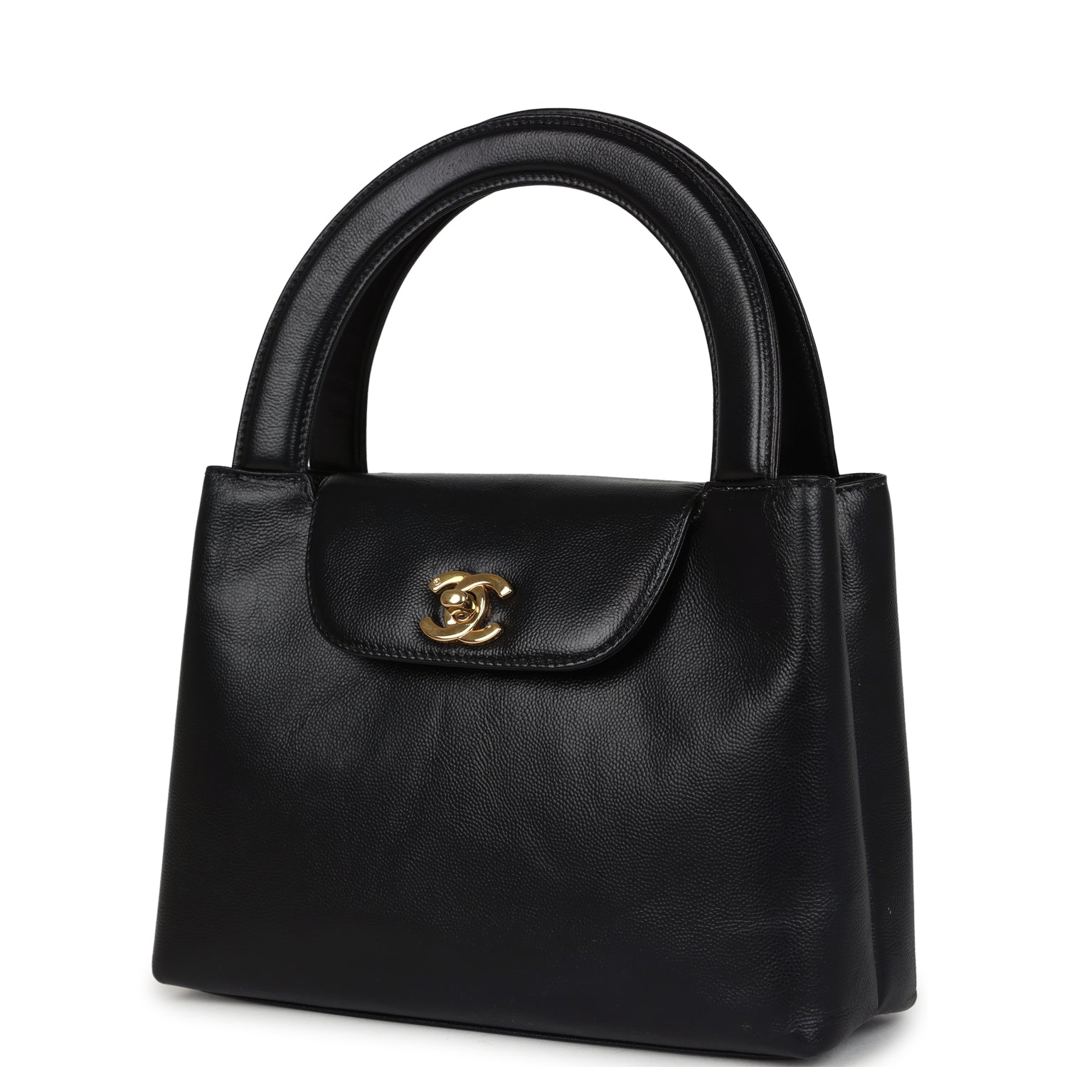 New Chanel Large Kelly Black Caviar Gold Hardware