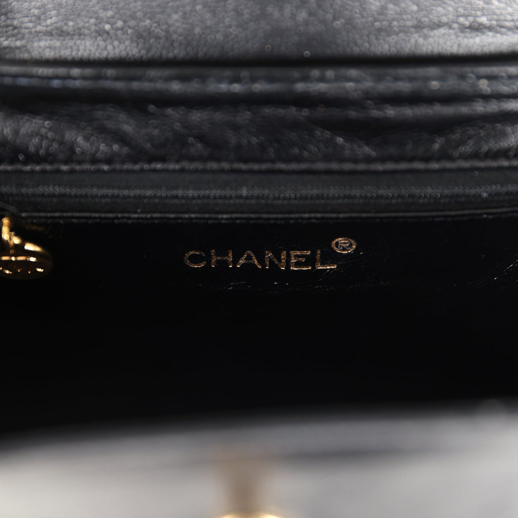 New Chanel Large Kelly Black Caviar Gold Hardware