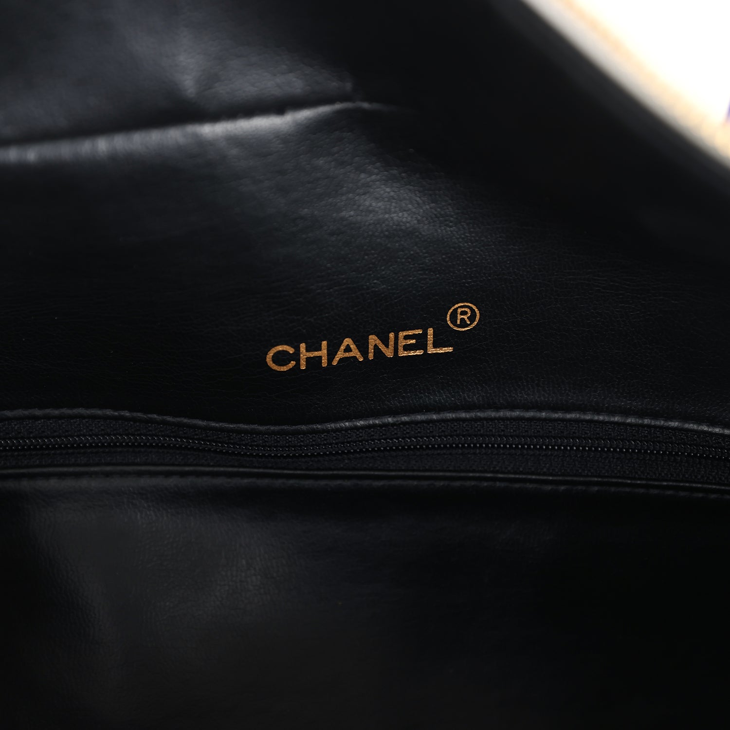 Vintage Chanel Large Logo Boston Bag Light Purple and White Lambskin Gold Hardware