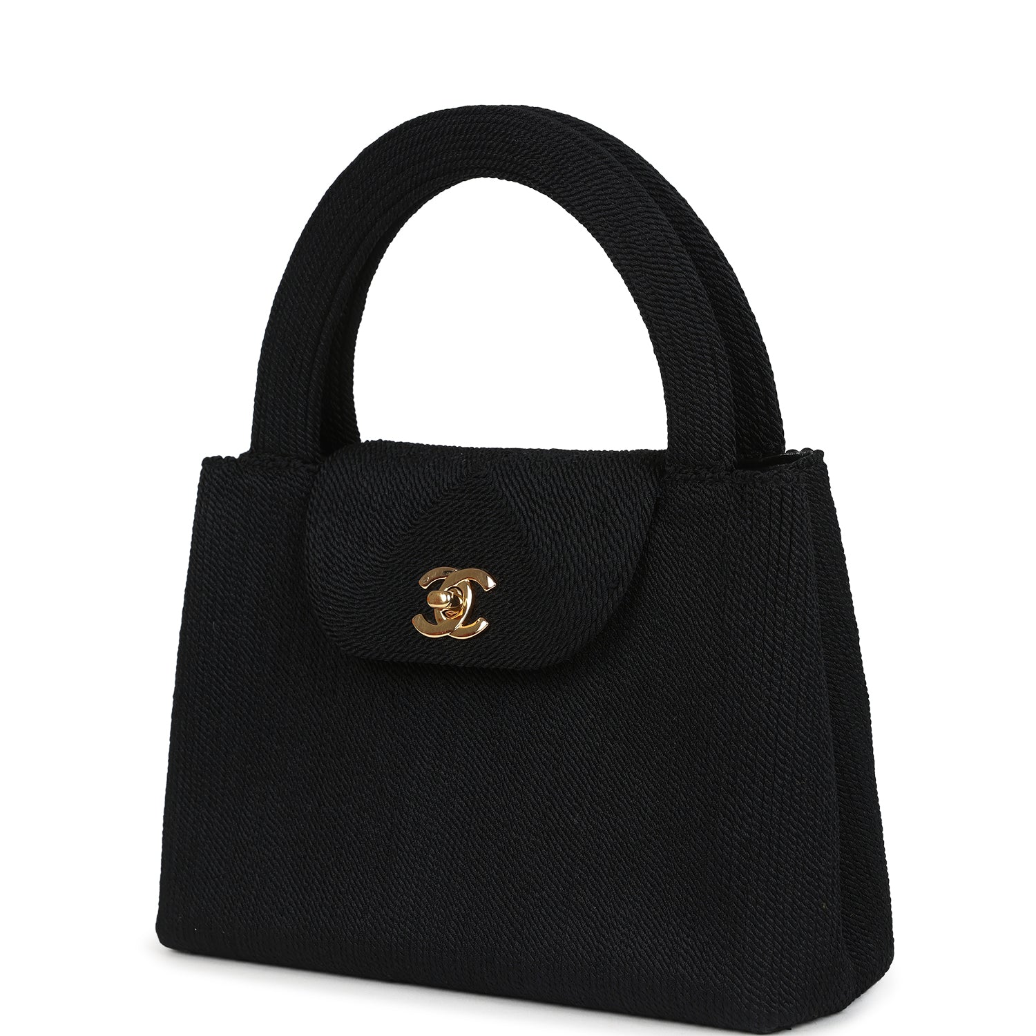 New Chanel Large Kelly Rope Black Woven Gold Hardware