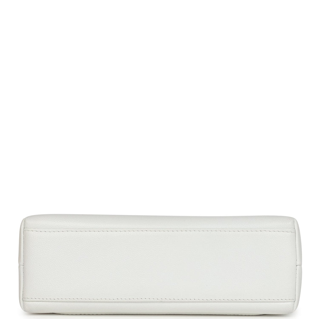 Vintage Chanel Small Kelly White Caviar Gold Hardware