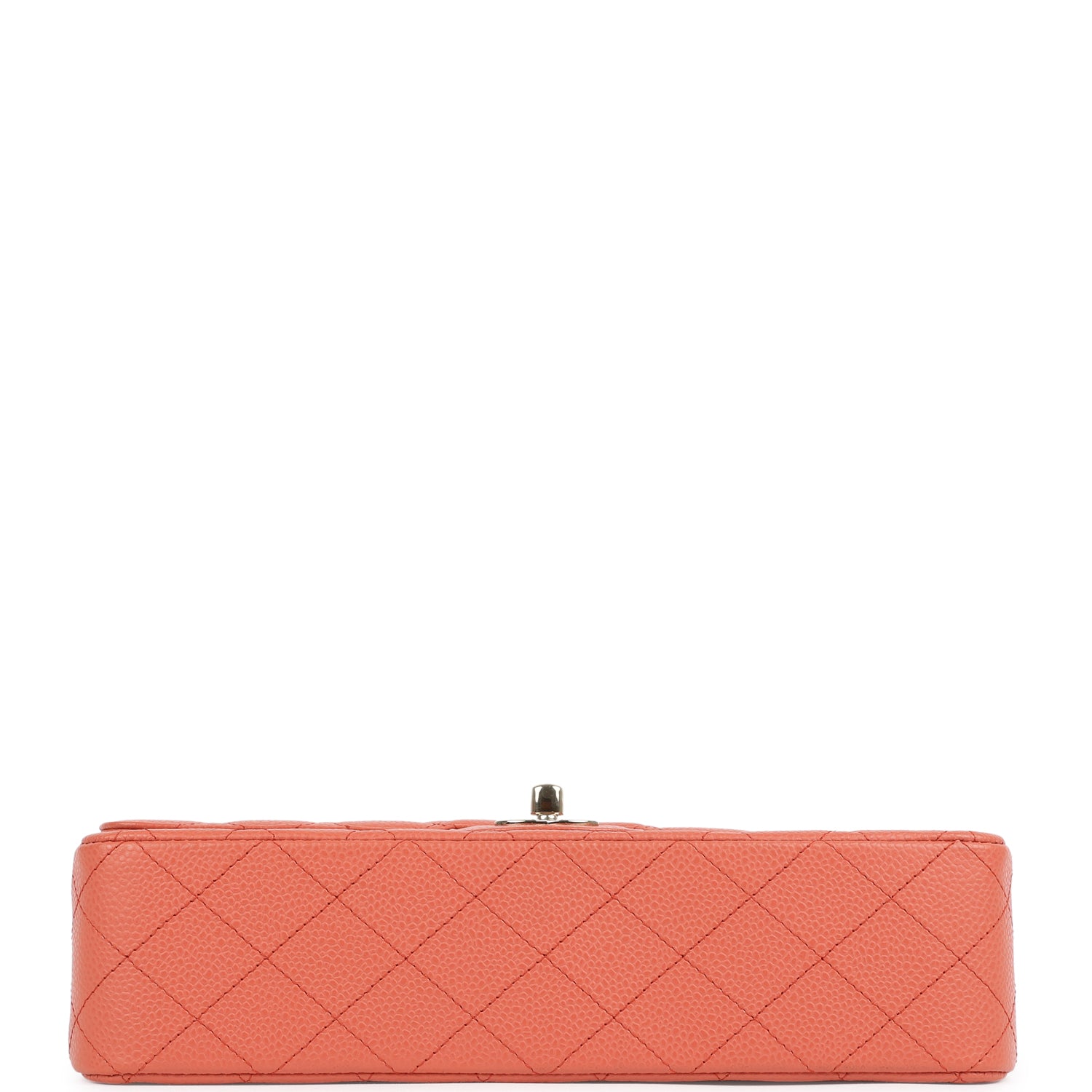 New Chanel Medium Classic Double Flap Coral Caviar Light Gold Hardware