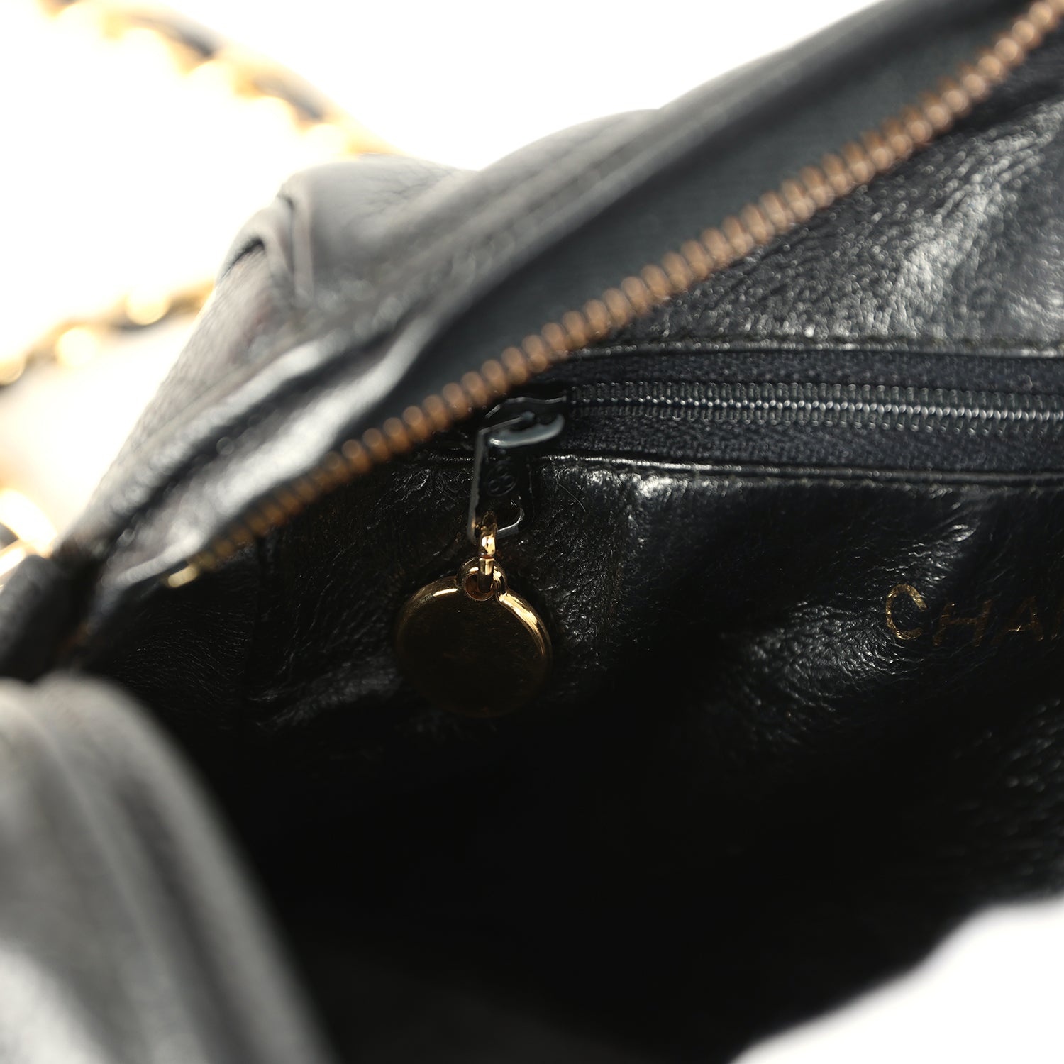 New Chanel Mini Diagonal Quilted Camera Bag Black Caviar Gold Hardware