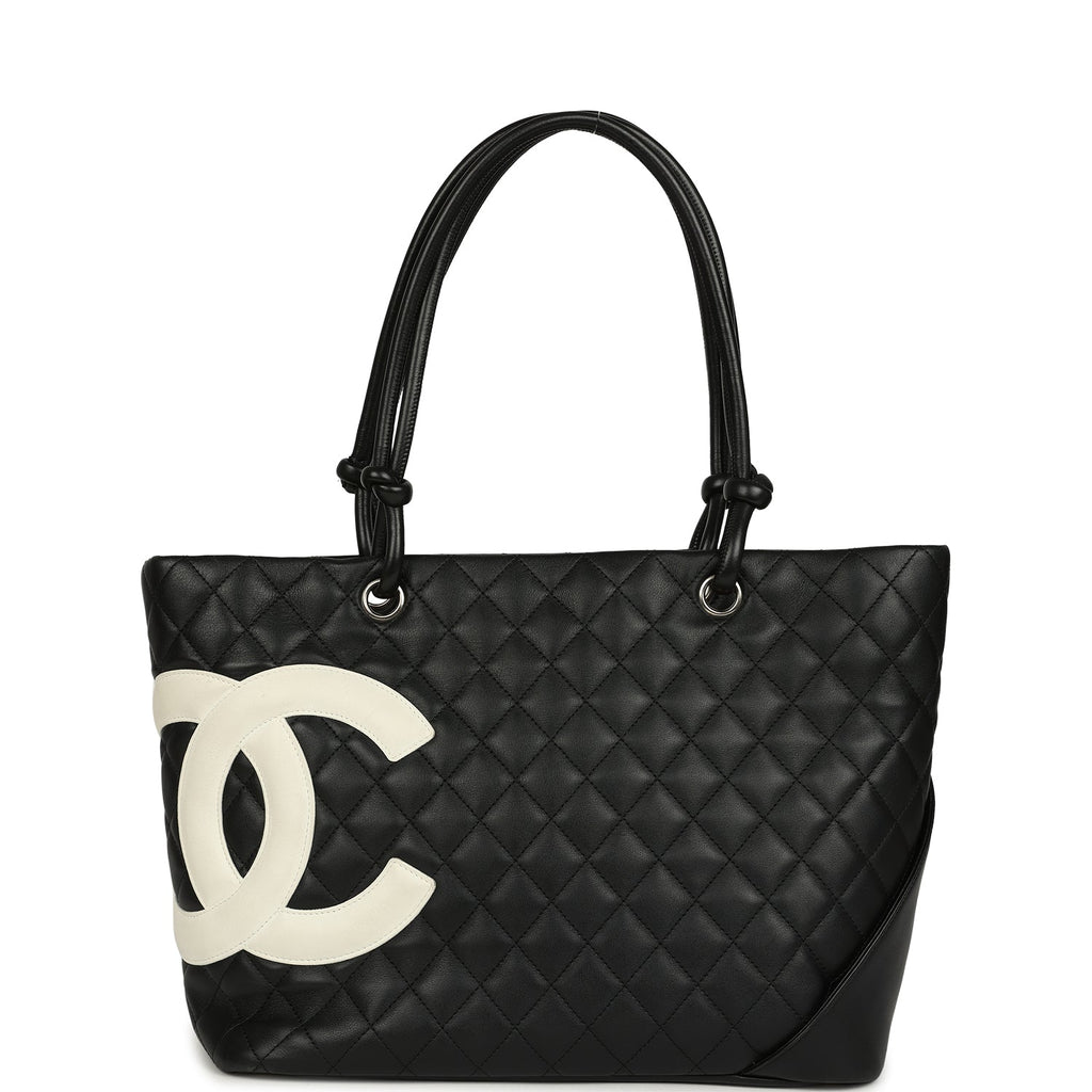 New Chanel Large Cambon Ligne Tote Black Calfskin Silver Hardware