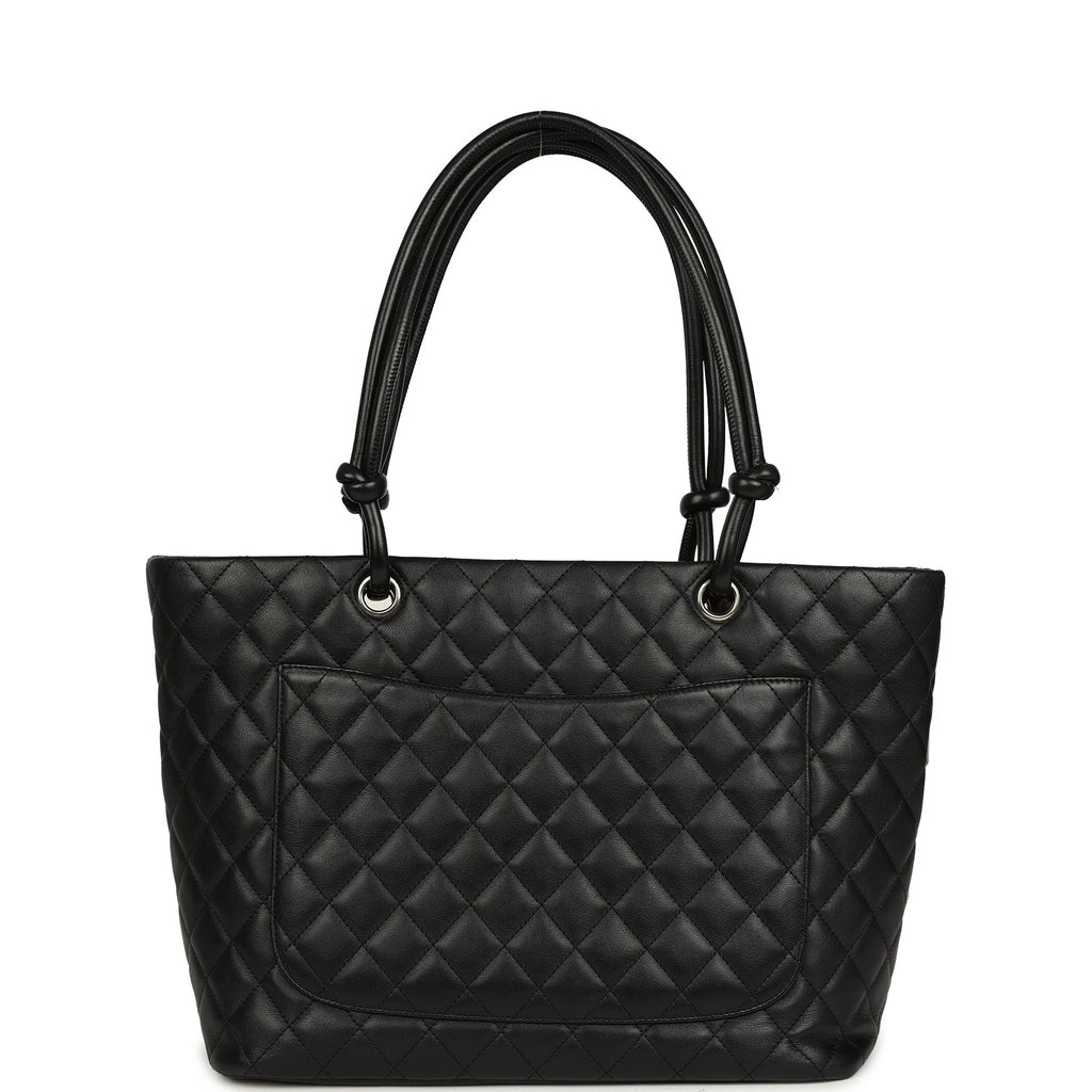 New Chanel Large Cambon Ligne Tote Black Calfskin Silver Hardware