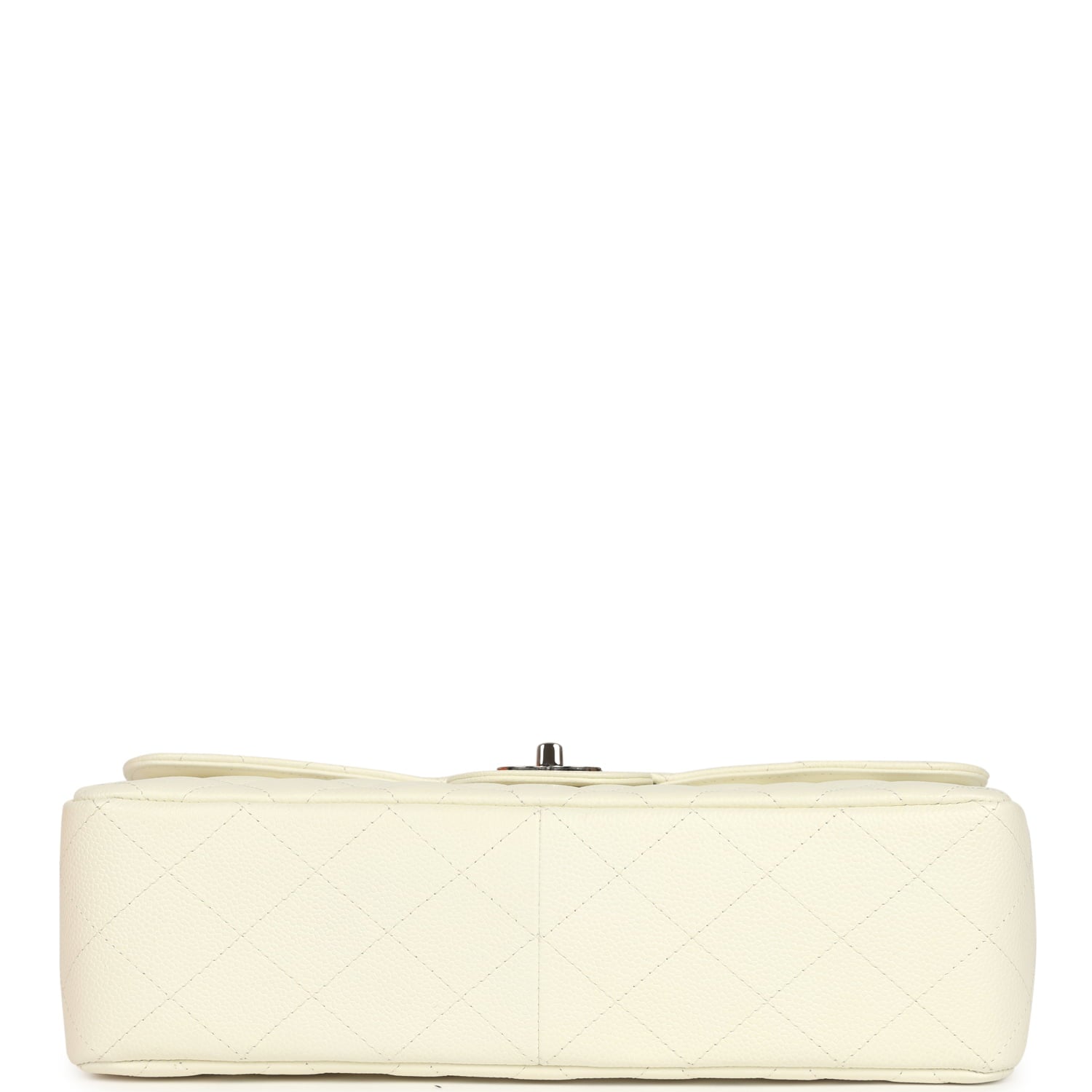 New Chanel Classic Jumbo Single Flap Bag White Caviar Silver Hardware