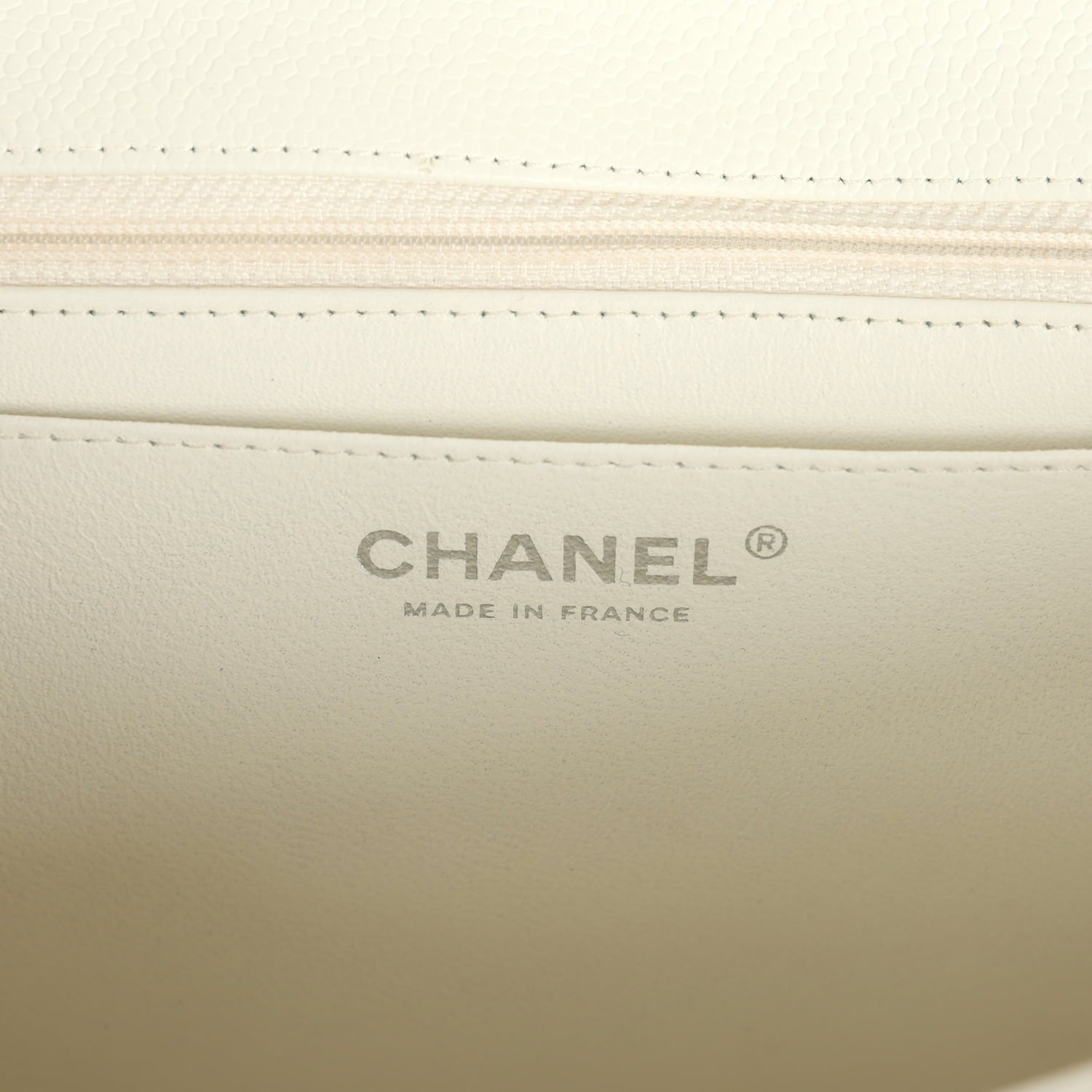 New Chanel Classic Jumbo Single Flap Bag White Caviar Silver Hardware