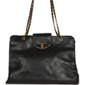 New Chanel XL Supermodel Tote Bag Black Calfskin Gold Hardware