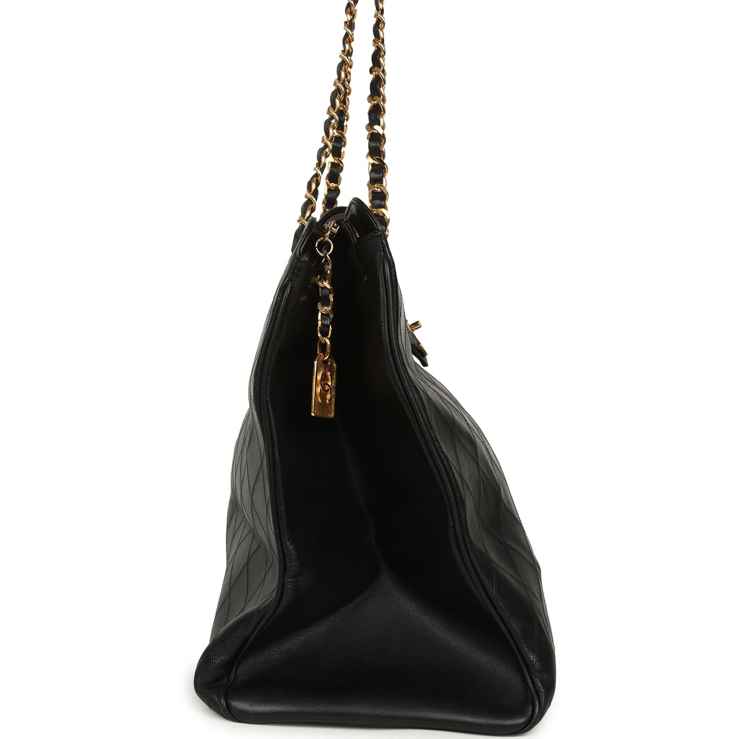 New Chanel XL Supermodel Tote Bag Black Calfskin Gold Hardware