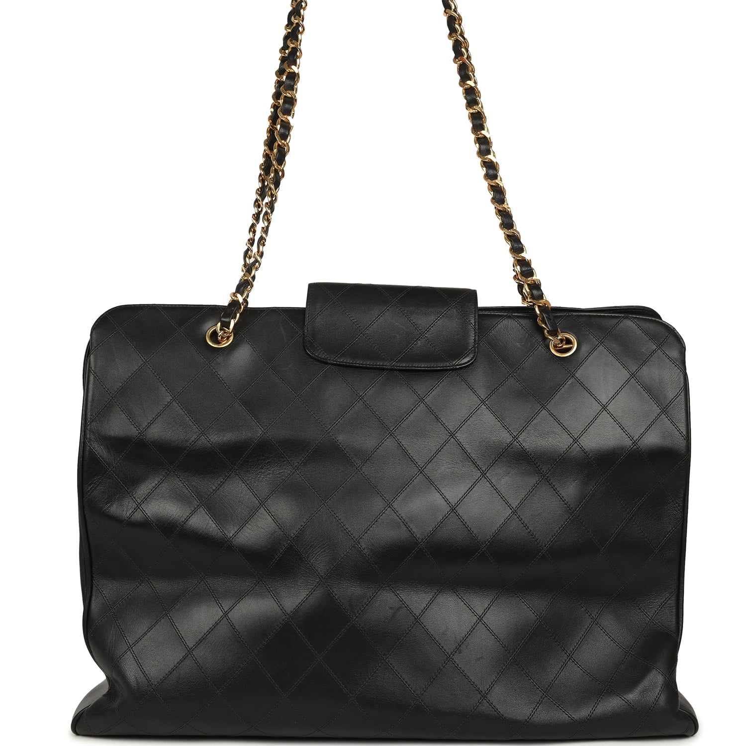 New Chanel XL Supermodel Tote Bag Black Calfskin Gold Hardware