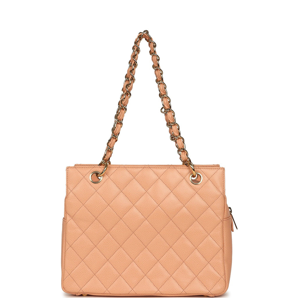 New Chanel Petite Timeless CC Shopping Tote Pink Caviar Gold Hardware