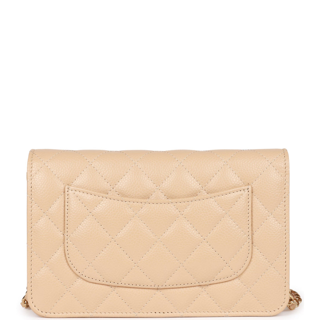 Chanel Wallet on Chain WOC Beige Caviar Gold Hardware
