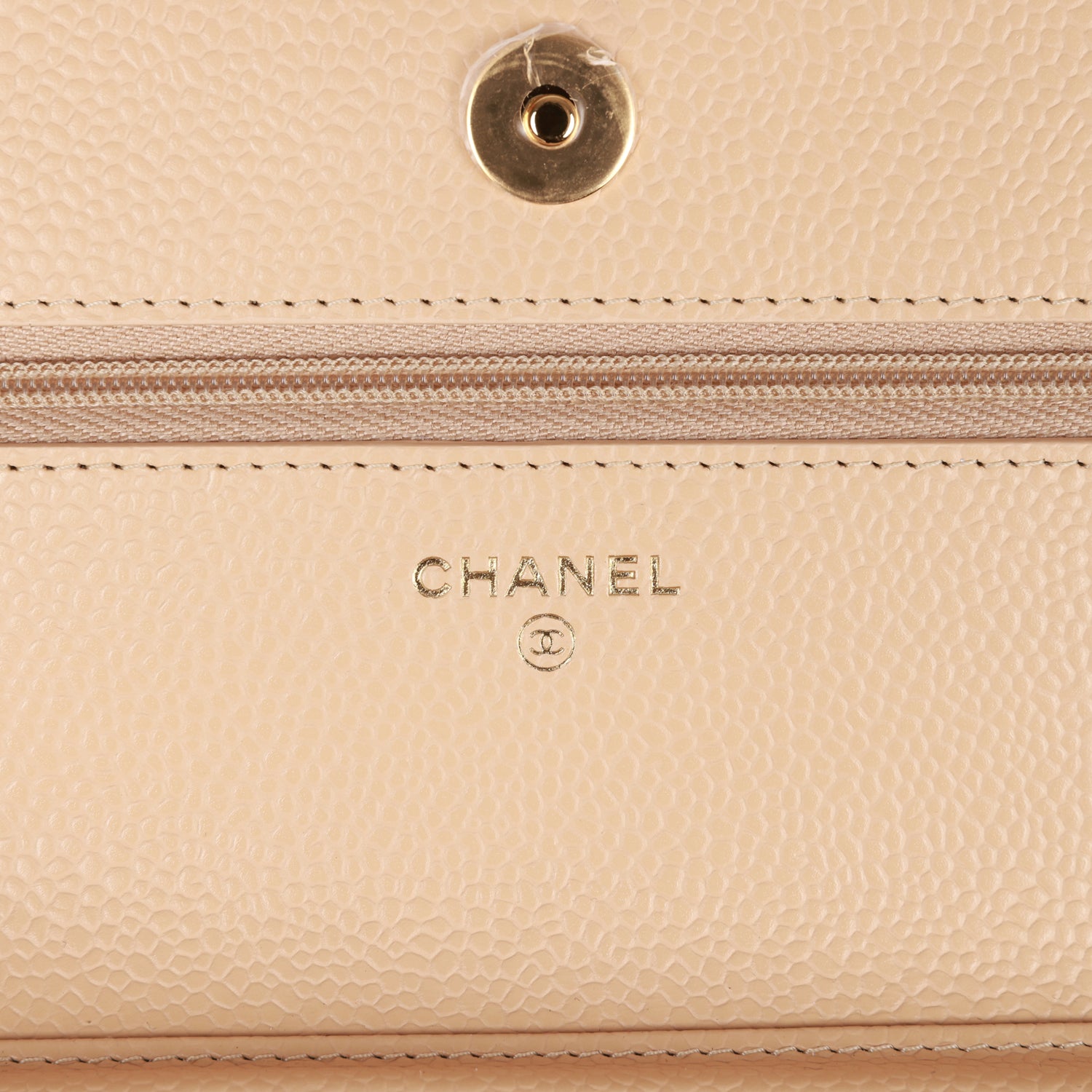 Chanel Wallet on Chain WOC Beige Caviar Gold Hardware