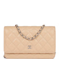 Chanel Wallet on Chain WOC Beige Caviar Silver Hardware