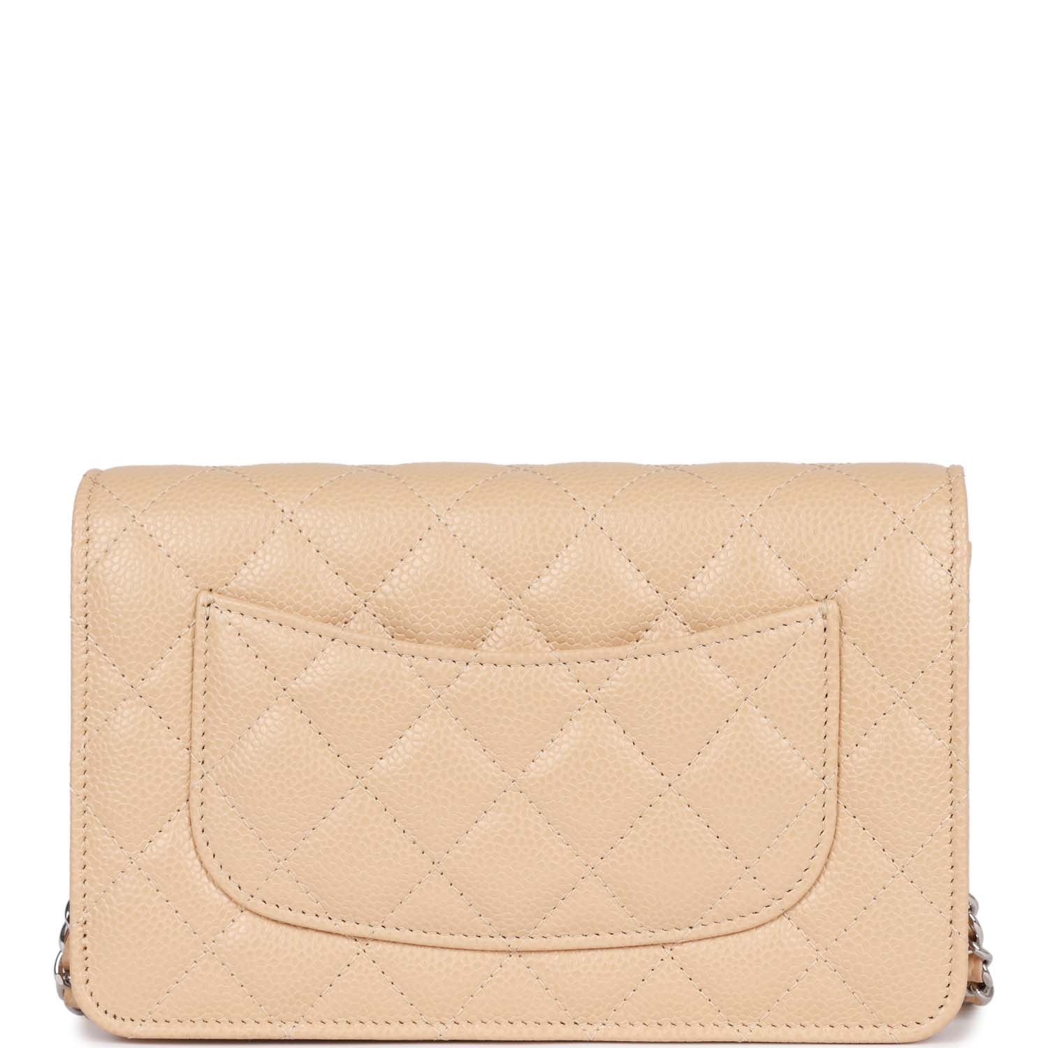 Chanel Wallet on Chain WOC Beige Caviar Silver Hardware