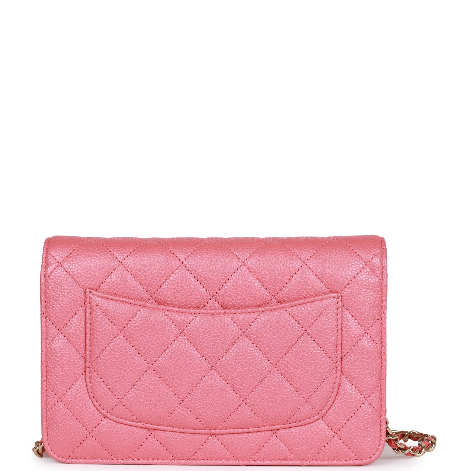 Pre-owned Chanel Wallet on Chain WOC Pink Caviar Light Gold Hardware