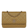 Chanel Wallet on Chain WOC Olive Green Caviar Light Gold Hardware